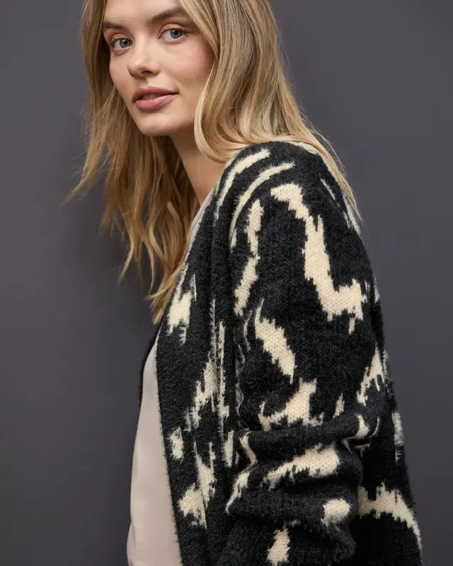 Street One Softer Jacquard Cardigan - Anthra Grey