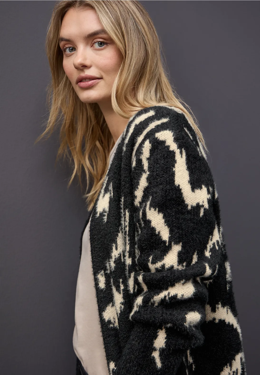 Street One Zacht Jacquard Vest - Anthra Grey