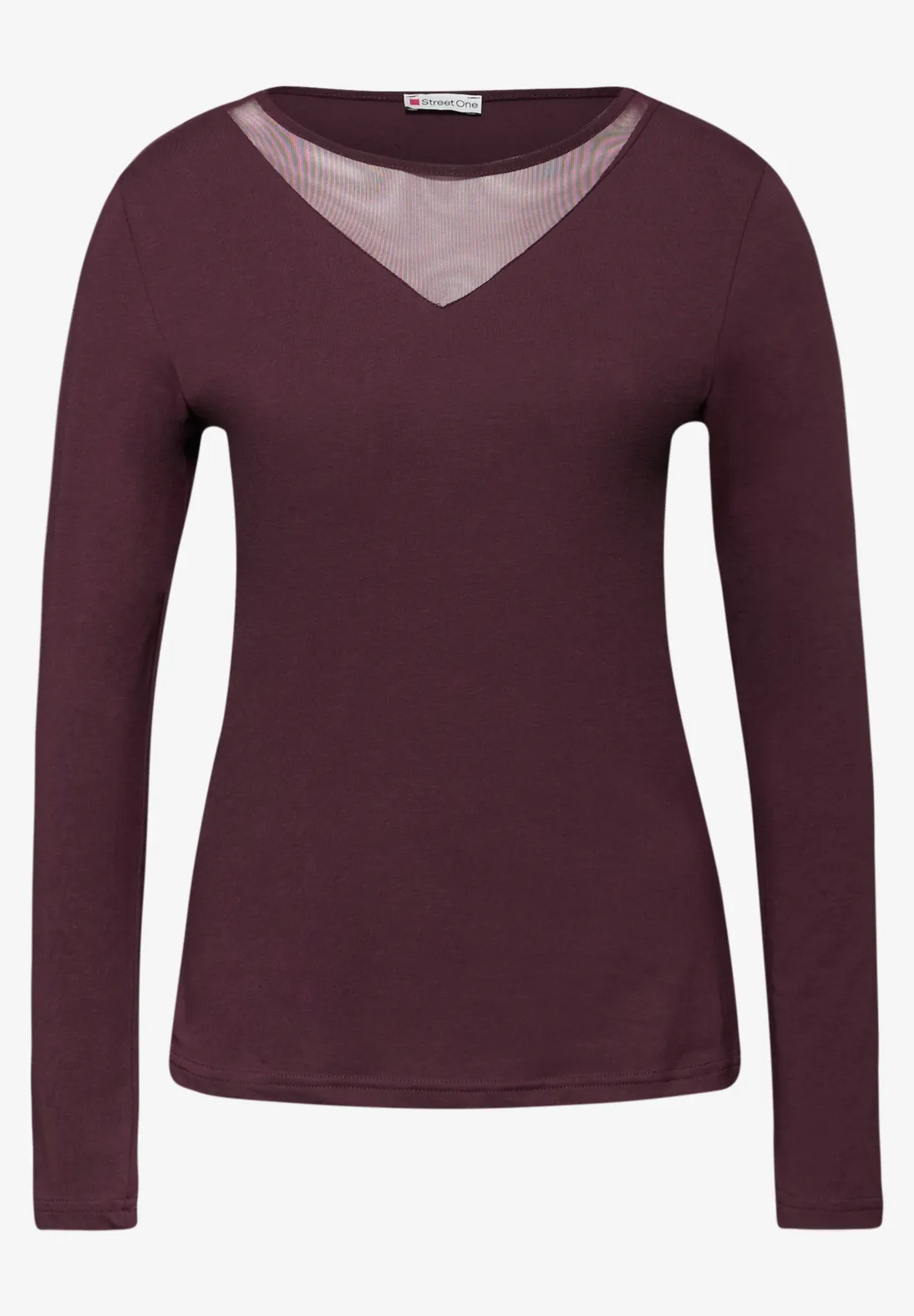 Street One Shirt met Mesh Details - Jazz Berry