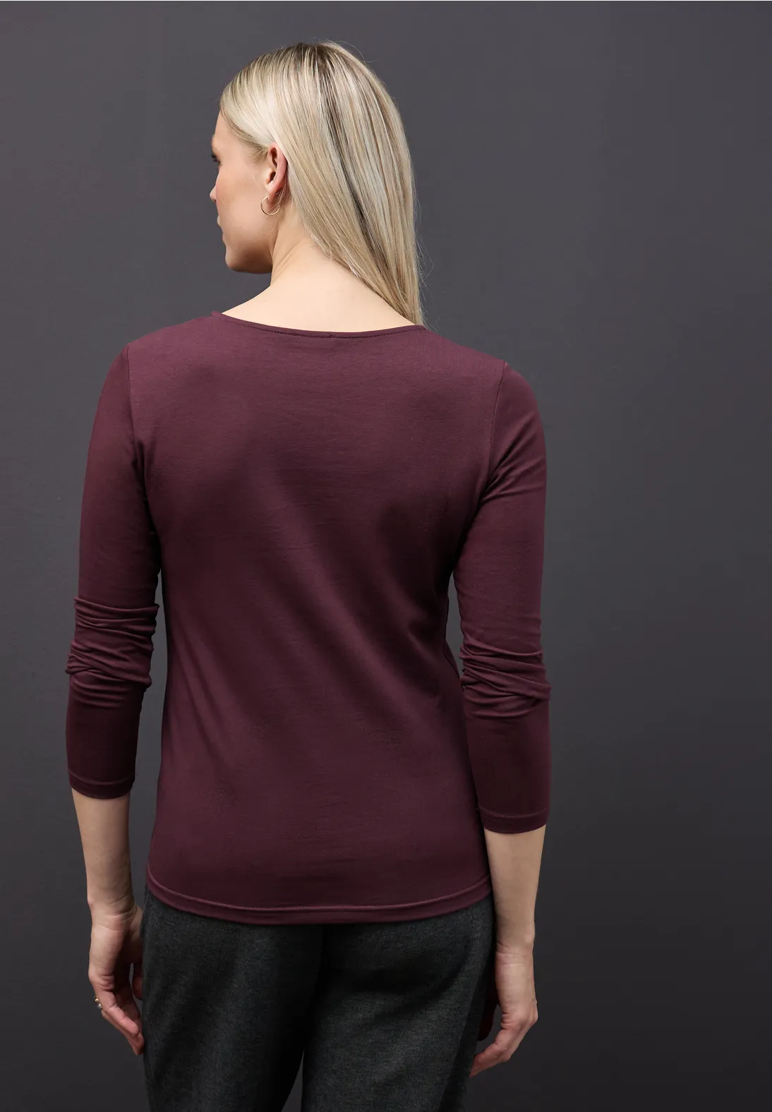 Street One Shirt met Mesh Details - Jazz Berry