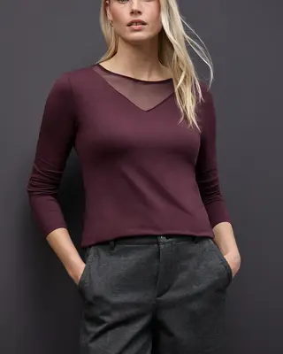 Street One Shirt with Mesh Details - Jazz Berry