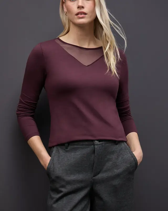 Street One Shirt mit Meshdetails - Jazz Berry