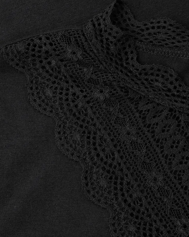 Street One Shirt mit Spitzendetail - Black