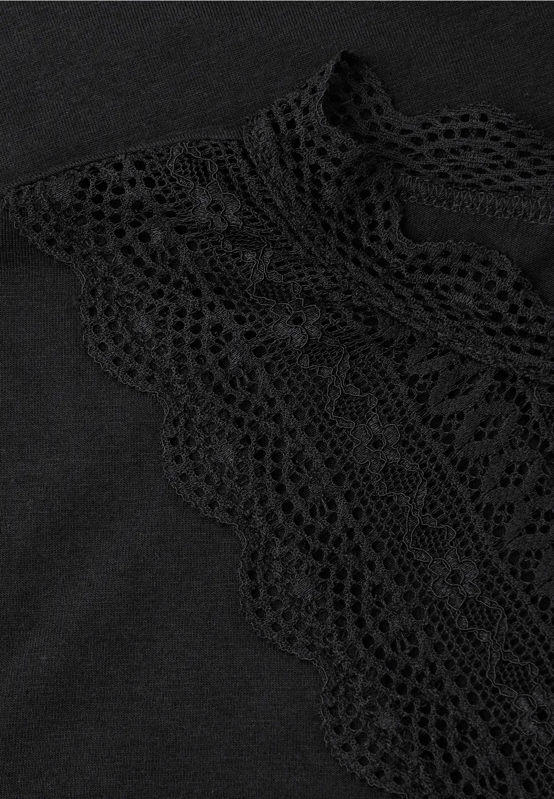 Street One Shirt with Lace Detail - Black