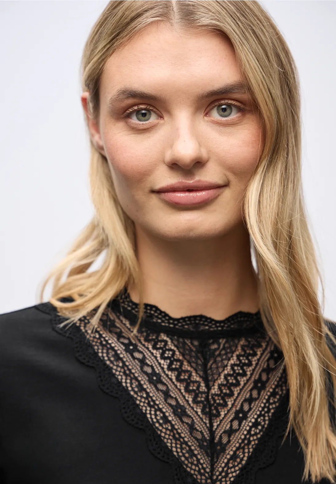 Street One Shirt with Lace Detail - Black