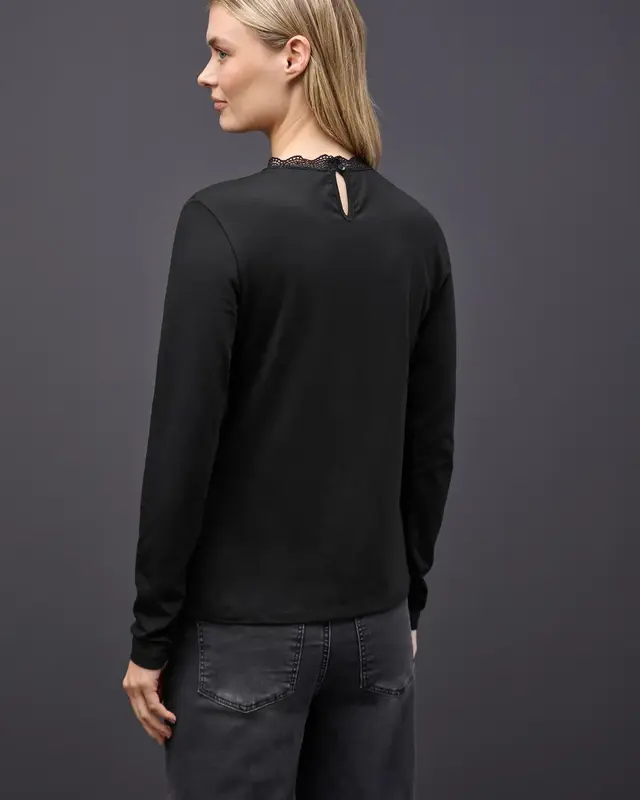 Street One Shirt mit Spitzendetail - Black