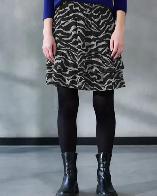 Street One Studio Gemusterter Chiffonrock - Flint Grey