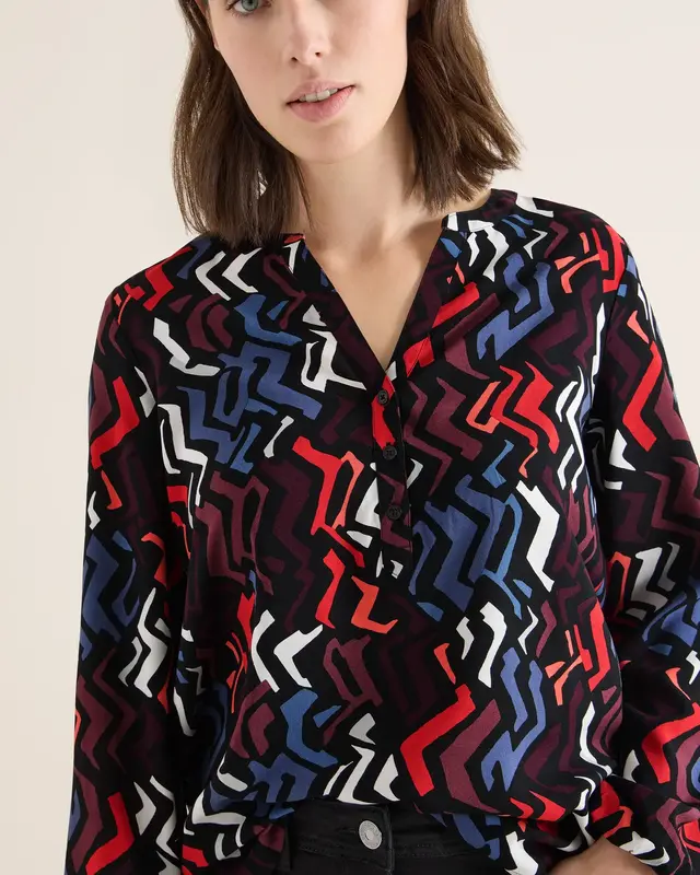 Cecil Bluse mit Grafikmuster - Black