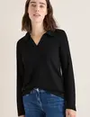 Cecil Polo Gebreide Look - Black