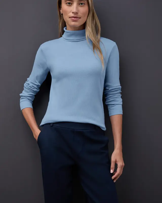 Street One Basic Rollkragen Pullover - Frosted Blue