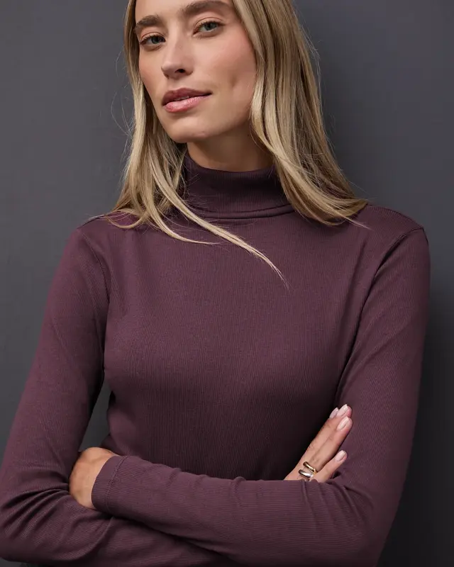 Street One Basic Rollkragen Pullover - Jazz Berry