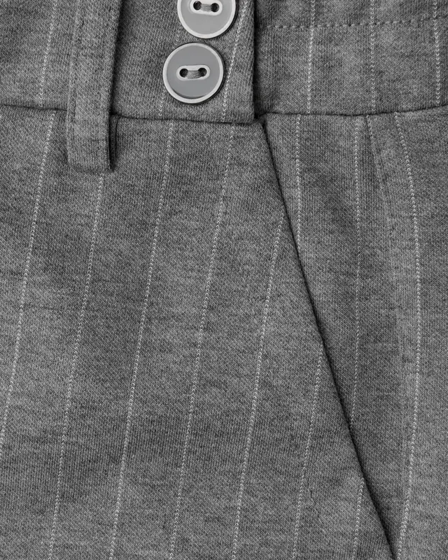 Street One Straight Leg Pants - Dark Pelican Grey Melange