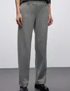Street One Straight Leg Pants - Dark Pelican Grey Melange