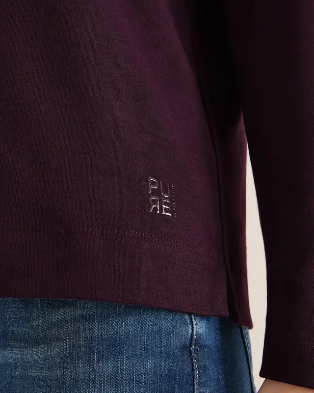 Cecil Funnelneck Shirt - Eggplant Red