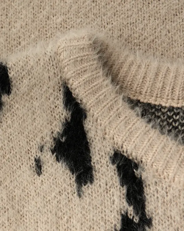 Street One Weicher Jacquard Pullover - Sanded Beige