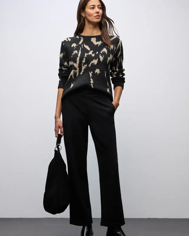 Street One Weicher Jacquard Pullover - Anthra Grey