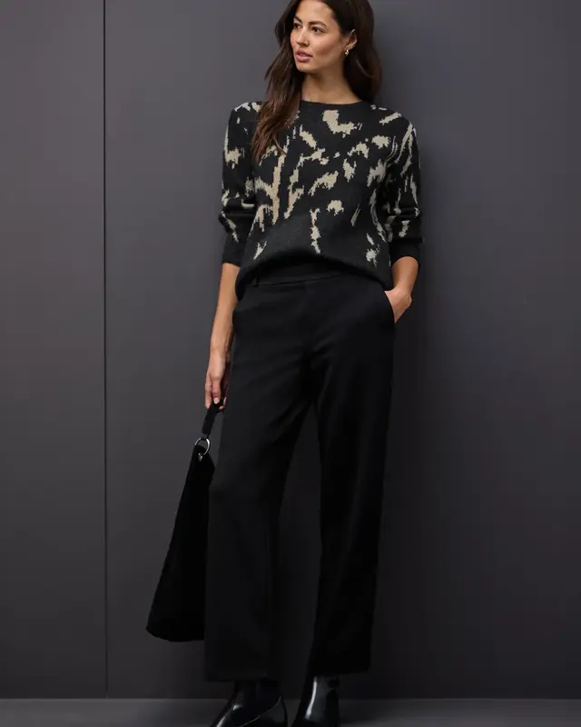 Street One Weicher Jacquard Pullover - Anthra Grey