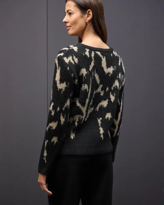 Street One Weicher Jacquard Pullover - Anthra Grey
