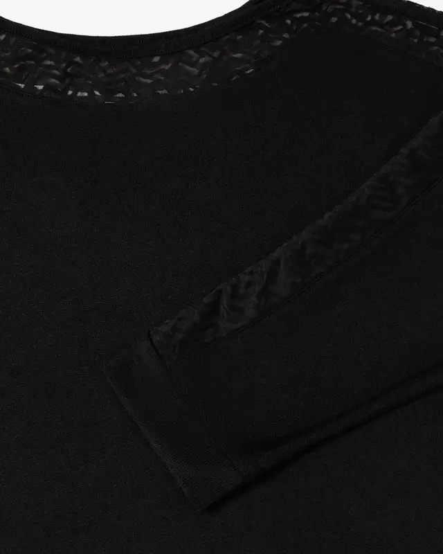 Cecil Batwing Shirt mit Mesh - Black