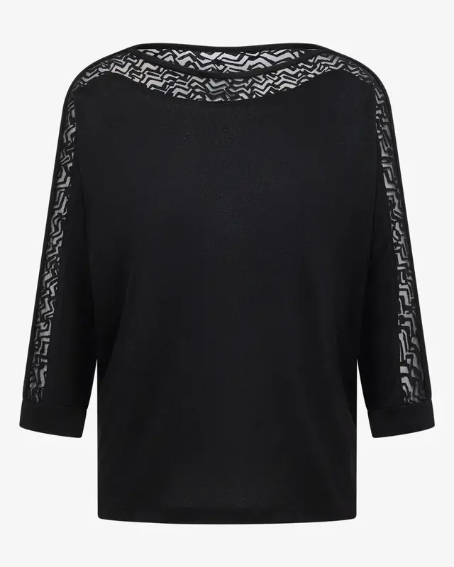 Cecil Batwing Shirt mit Mesh - Black