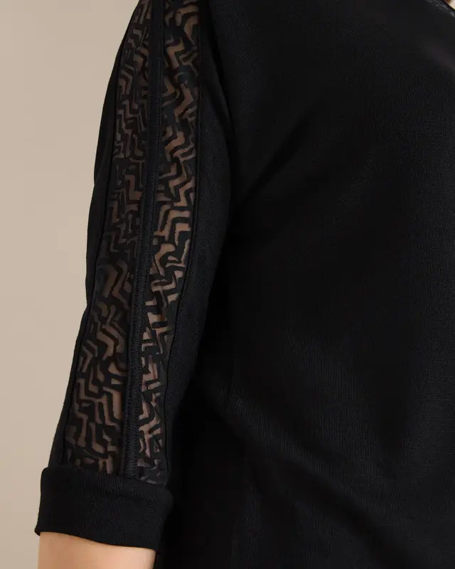 Cecil Batwing Shirt mit Mesh - Black