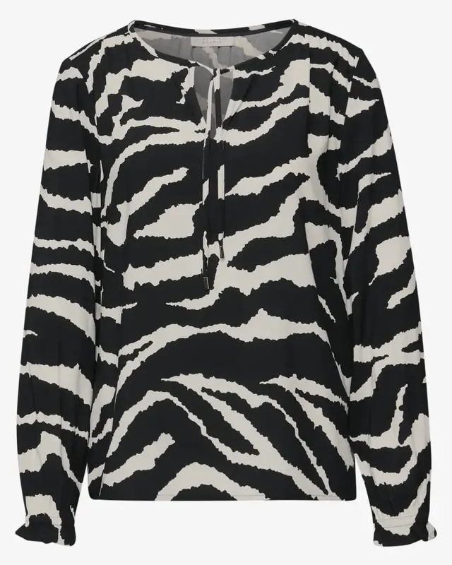 Street One Studio Zebra Tunika mit Bändern - Flint Grey