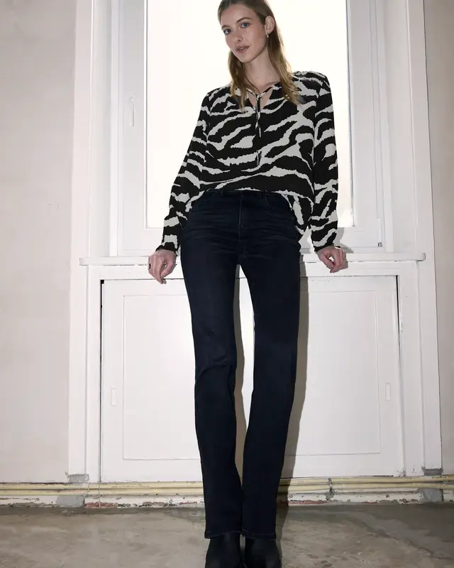 Street One Studio Zebra Tunika mit Bändern - Flint Grey