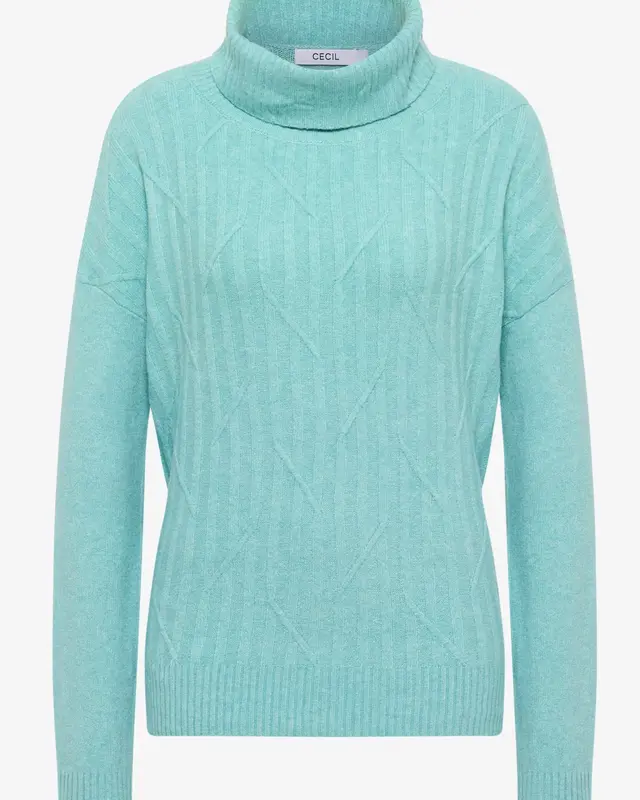 Cecil Struktur Pullover - Foam Blue Melange