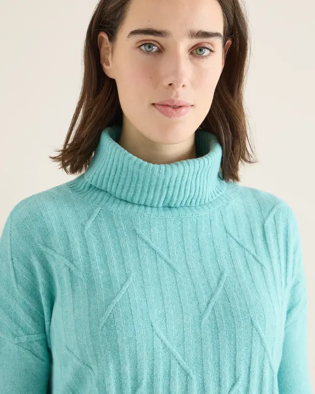 Cecil Struktur Pullover - Foam Blue Melange