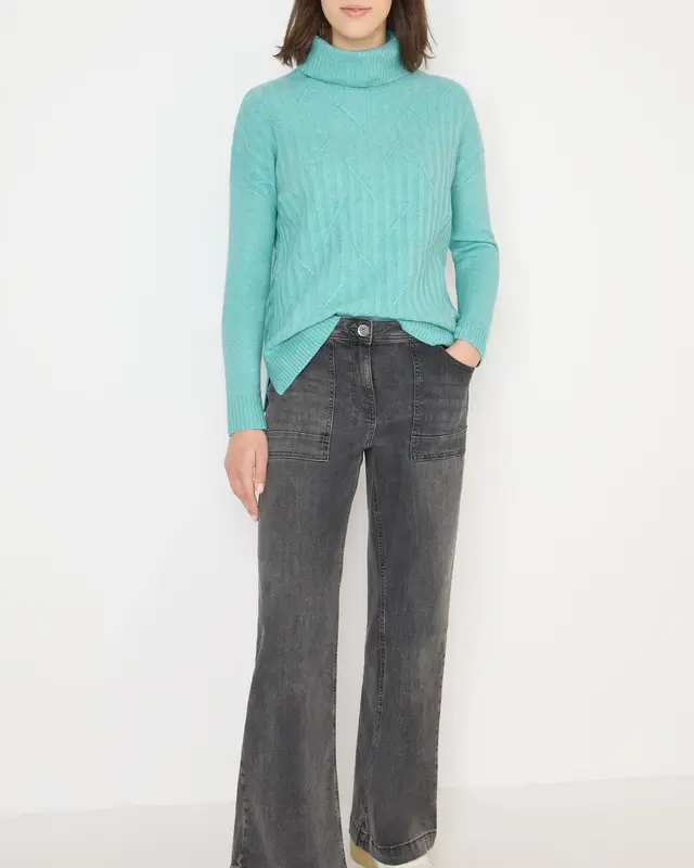 Cecil Struktur Pullover - Foam Blue Melange