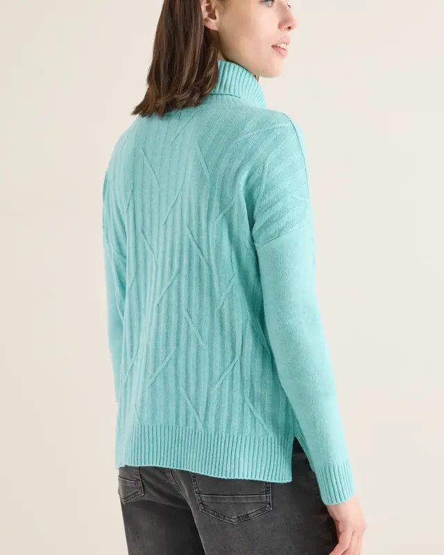 Cecil Struktur Pullover - Foam Blue Melange