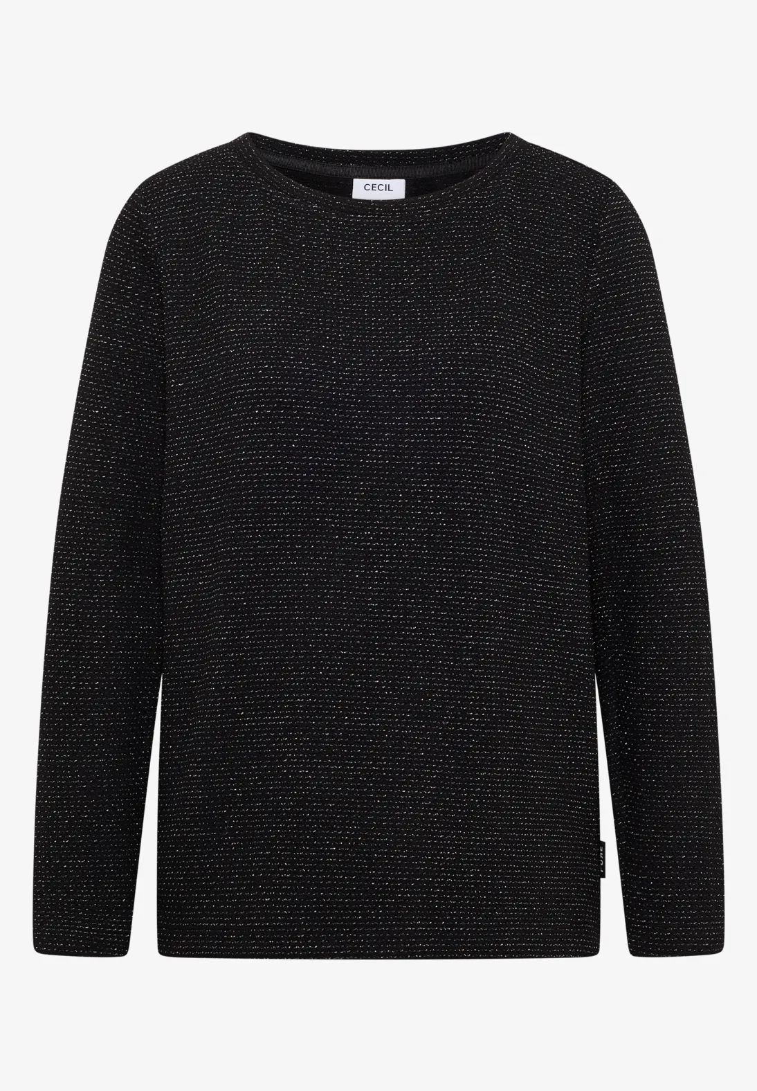 Cecil T-Shirt Donna Con Dettaglio Bottoni Sulla Spalla - Maniche Corte, Stampa Minimal, Cotone Elasticizzato
