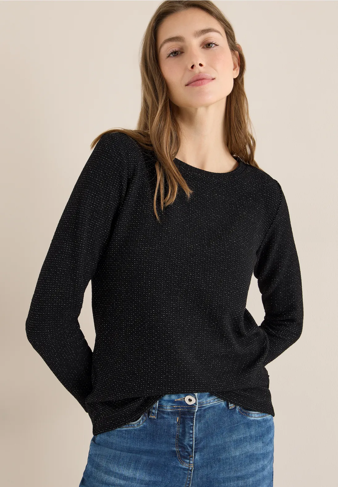 Cecil Shirt met Structuur - Black