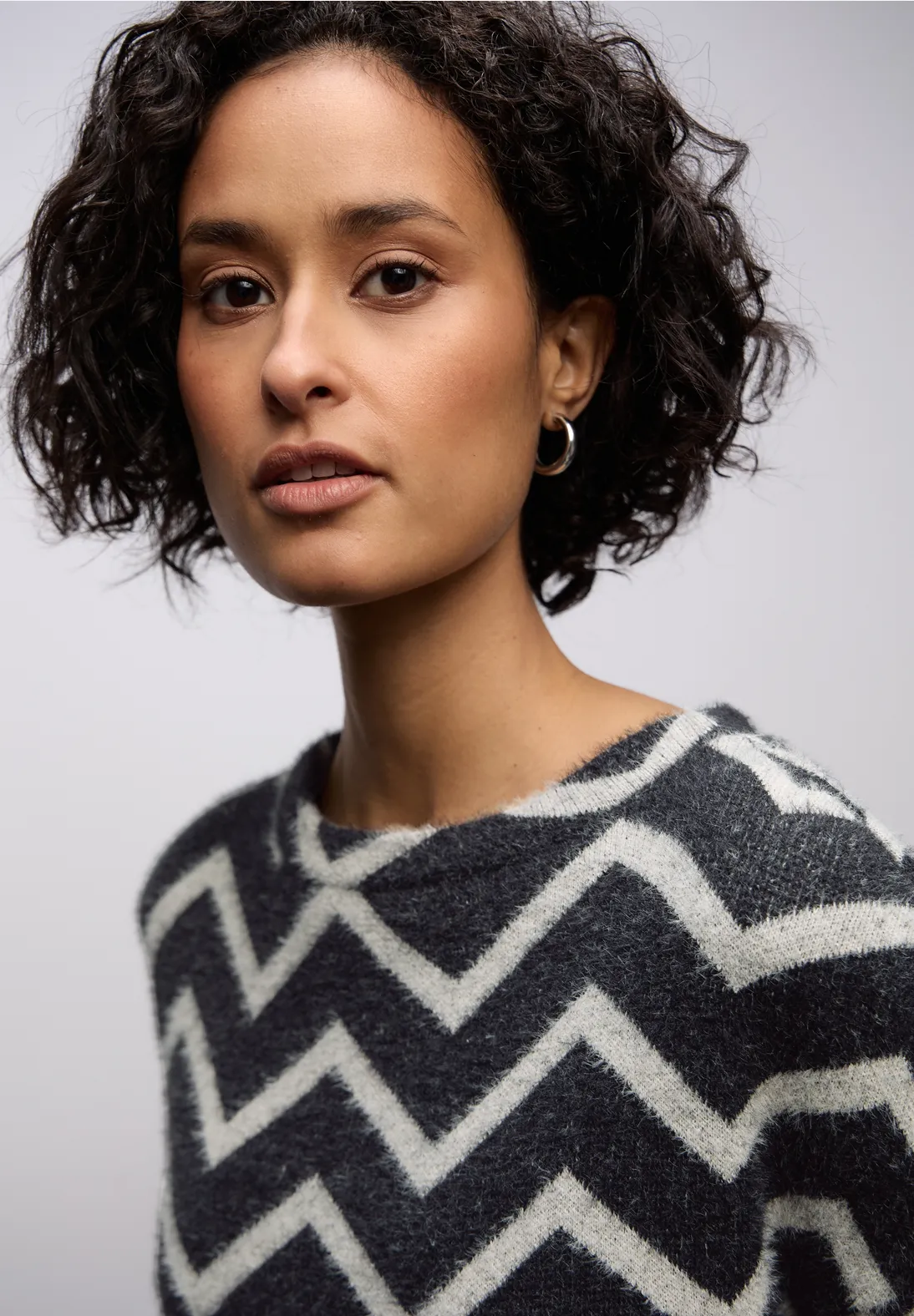 Street One Fluffy Shirt - Black