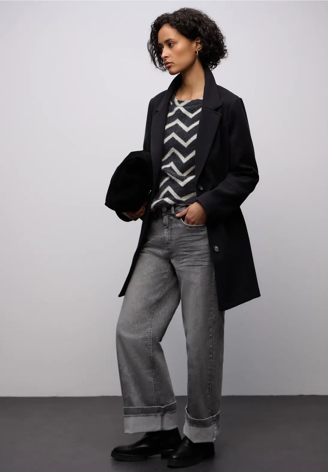 Street One Fluffy Shirt - Black