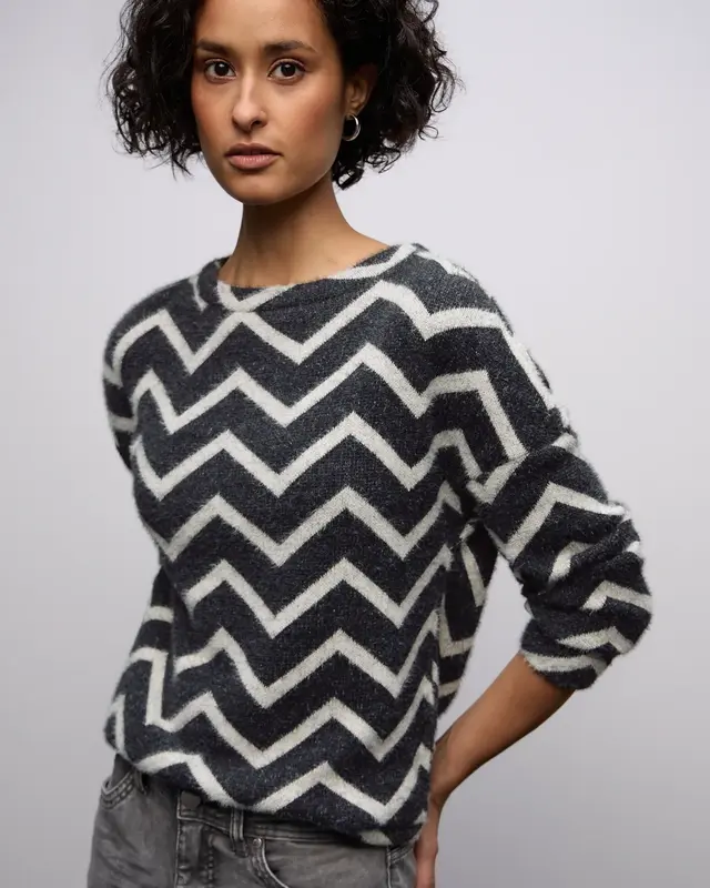 Street One Flauschiges Shirt - Black