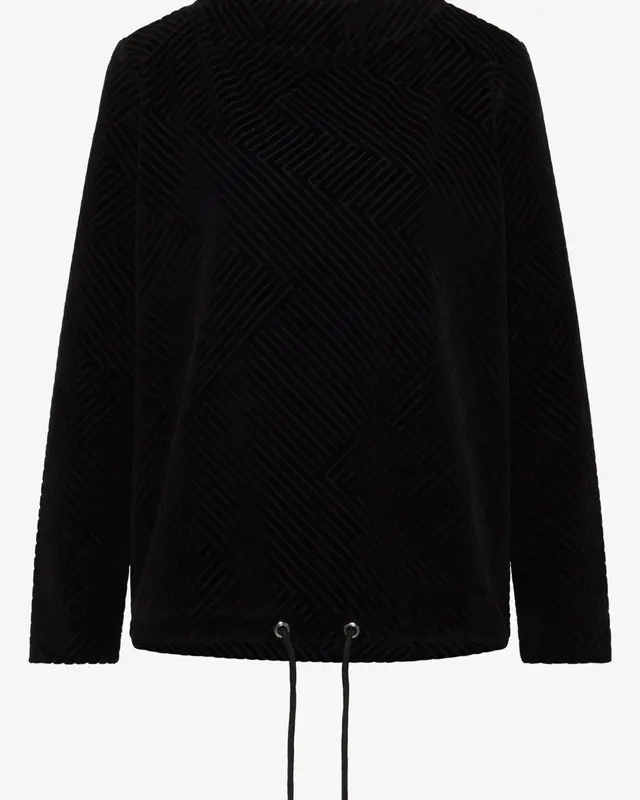 Cecil Strukturshirt mit Funnelneck - Black