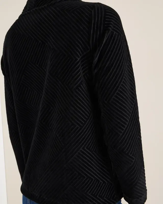 Cecil Strukturshirt mit Funnelneck - Black