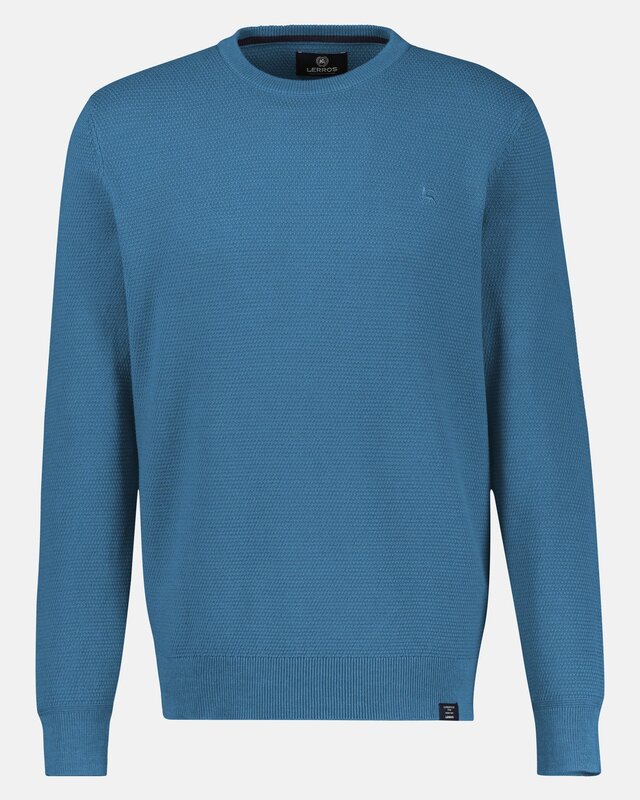 Lerros Trui met Gedraaide Structuur - Swedish Blue