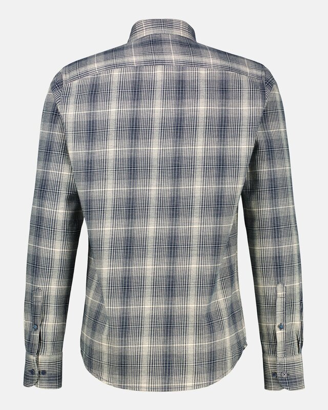 Lerros Karomuster Hemd, Flanel - Broken White