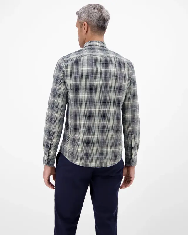 Lerros Karomuster Hemd, Flanel - Broken White