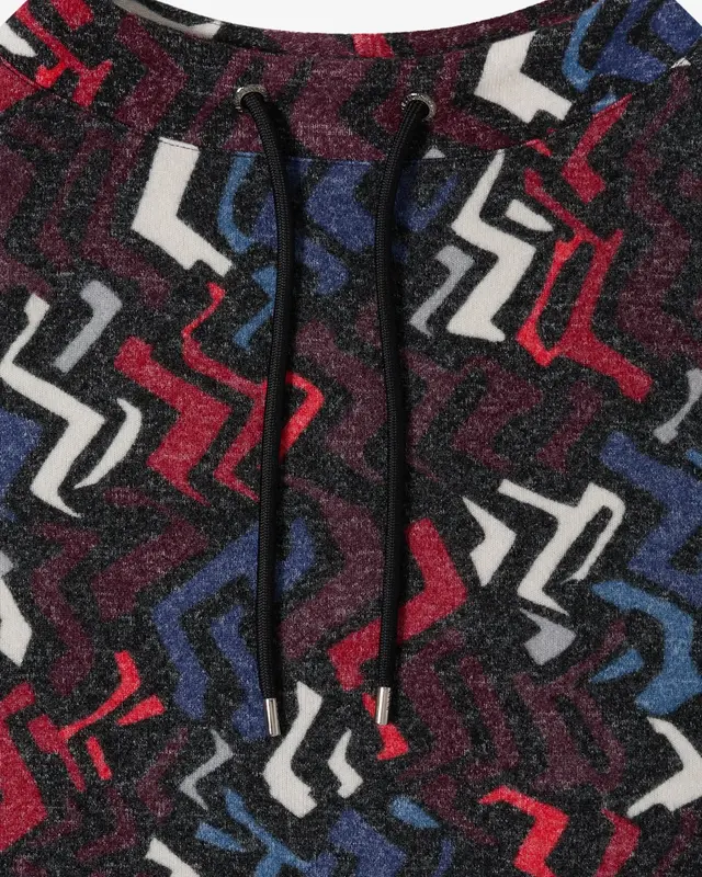 Cecil Shirt mit Grafikmuster - Black Multi Melange