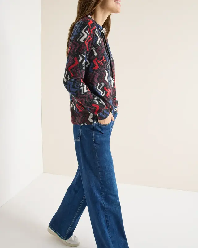 Cecil Shirt with Graphic Print - Black Multi Melange