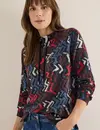 Cecil Shirt with Graphic Print - Black Multi Melange