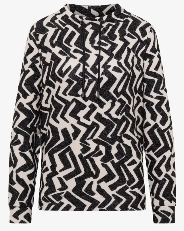 Cecil Shirt mit Grafikmuster - Light Greige Melange