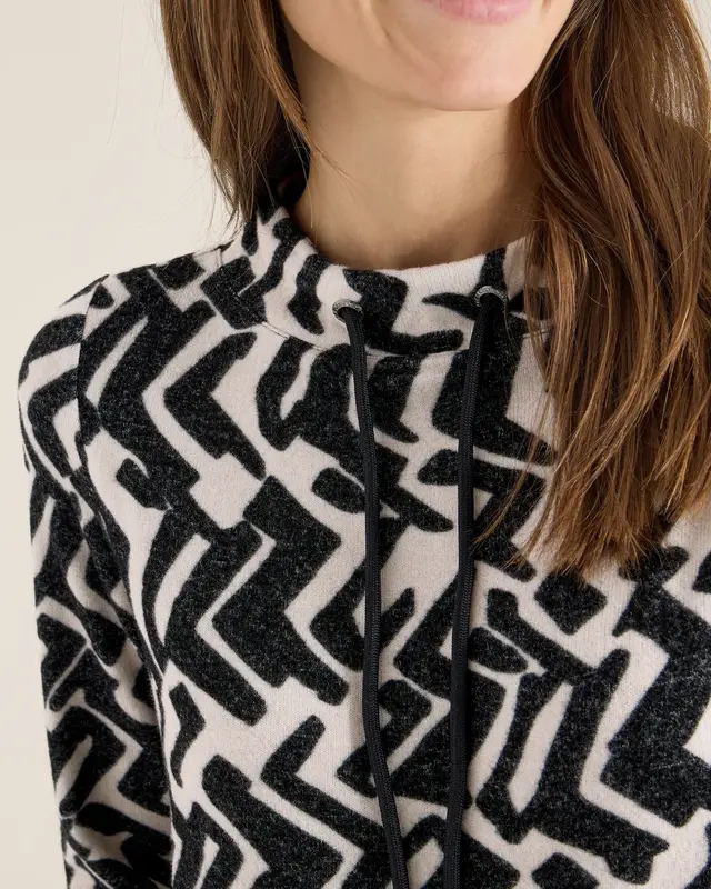 Cecil Shirt mit Grafikmuster - Light Greige Melange