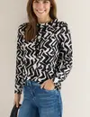 Cecil Shirt met Grafisch Patroon - Light Greige Melange