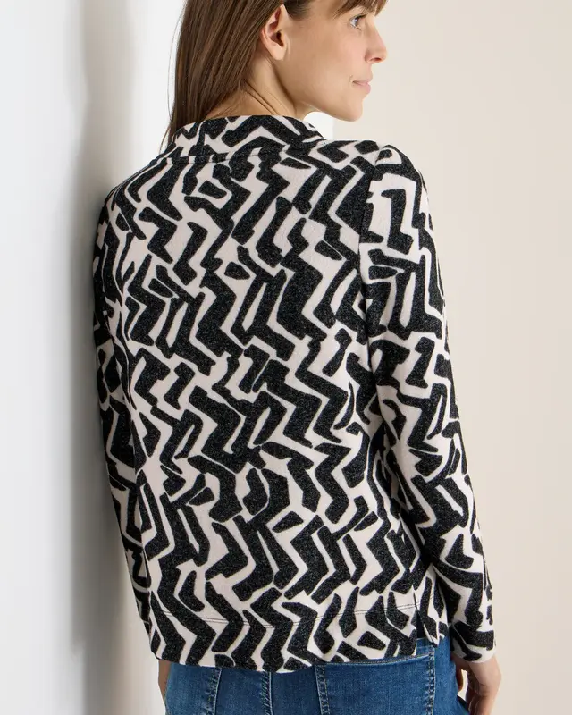 Cecil Shirt mit Grafikmuster - Light Greige Melange