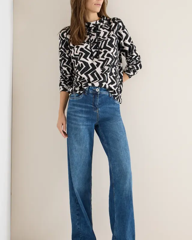 Cecil Shirt mit Grafikmuster - Light Greige Melange