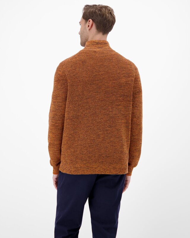 Lerros Heren Trui, Gedraaide Structuur - Pumpkin Orange